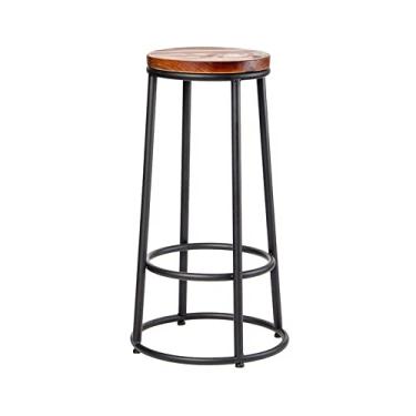 Imagem de Bancos de bar simples industrial ferro cadeira de bar caixa recepção cadeira de mesa cafeteria banco de bar almofada de madeira cadeiras de bar