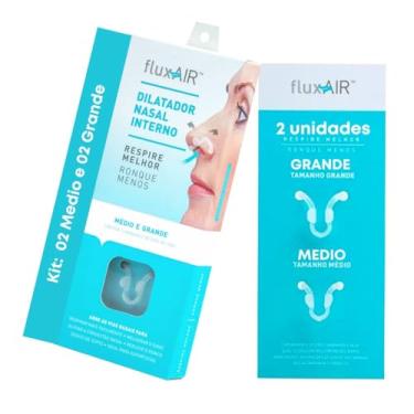 Imagem de Kit 2 Dilatador Nasal Interno Flux Air - Tamanho Médio (M+G)