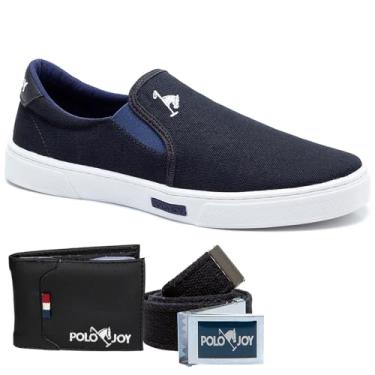 Imagem de Sapatênis Iate Kit Carteira com Cinto Masculino Dia a Dia Preto 36