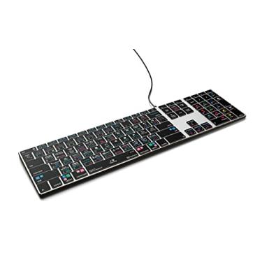 Imagem de Teclado de alumínio Davinci Resolve Backlit Pro - macOS - EUA - Atalhos codificados por cores, moldura de alumínio durável, acelera seu fluxo de trabalho de edição e classificação de cores