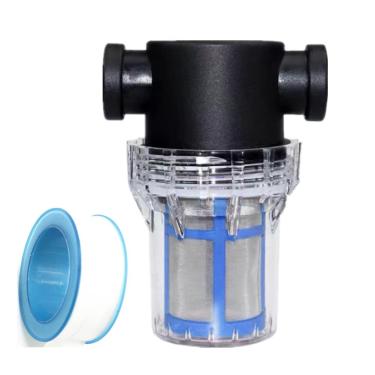 Imagem de Shuangtong Filtro de sedimentos - Filtro em linha de rosca fêmea 3/4 para mangueira de jardim, lavadora de pressão, RV com filtro de bomba de água de tela de 100 telas