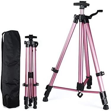 Imagem de Cavalete de arte de metal dobrável forte e durável de 160 CM - Tripé leve de liga de alumínio - Suporte de cavalete de pintura portátil ajustável - para pintura, desenho, exibição, exposição