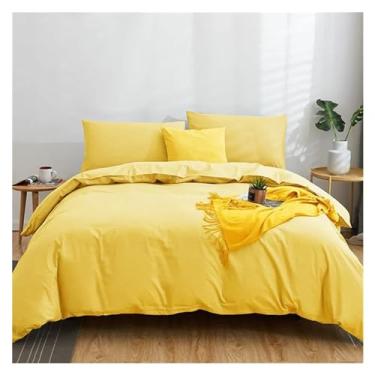 Imagem de Jogo de cama de casal com espessamento de cor sólida, 4 peças, conjunto de lençol de cama queen size, lençóis de cama (A 180 x 200 cm, 4 peças)