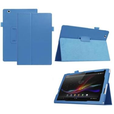 Imagem de Capa para tablet Sony Xperia Z4 Ultra 10.1 SGP771 SGP712 SGP711, capa de couro leve com suporte ultrafino para Sony Xperia Z4 10.1 SO-05G SOT31 (azul claro)