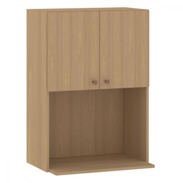 Imagem de Armário Aéreo 2 Portas 60cm Com Nicho para Microondas Classic Luciane - FREIJO
