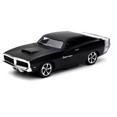 Imagem de Power Toys TECH - Miniatura Carrinho de ferro Dodge super charger esportivo abre as portas Vintage antigo : Carrinho de Ferro com Portas que Abrem e Pneus de Borracha 1:32 (Preto)