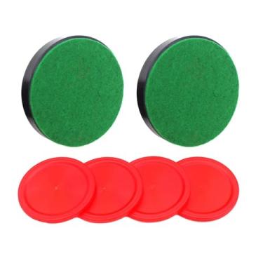 Imagem de Colaxi Empurradores de air hockey e discos de air hockey, atacante de air hockey, empurrador deslizante, feltro verde, remos de alças de gol para mesas de, Azul escuro