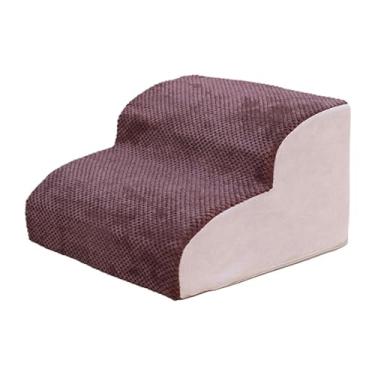 Imagem de Generic 2 degraus escadas para cachorro rampa capa lavável escadas para cachorro escada para animais de estimação para casa sofá cama de carro, Café