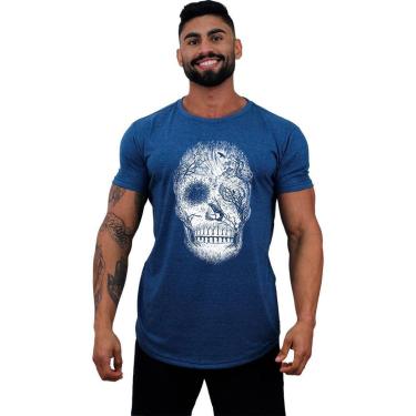 Imagem de Camiseta Longline MXD Conceito Forest Skull Masculina-Masculino