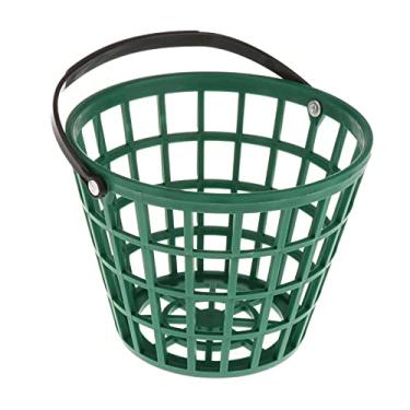 Imagem de Newmind Cesta de bola de golfe, recipiente de bola de golfe com alça de bola contém acessórios de estádio para ambientes internos externos – comporta 50 bolas