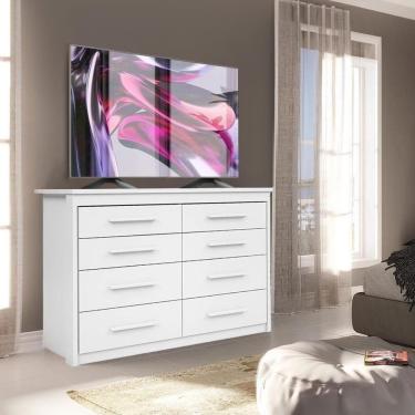Imagem de Cômoda Para Quarto Para Tv Até 50 Polegadas Branco Elsie Shop Jm