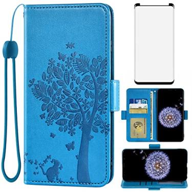 Imagem de Asuwish Capa tipo carteira compatível com Samsung Galaxy S9 Plus e protetor de tela de vidro temperado com alça de pulso flip suporte para cartão capa para celular Glaxay S9+ 9S 9+ S 9 9plus S9plus