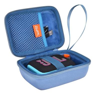 Imagem de Capa rígida de transporte, estojo de viagem portátil à prova d'água para alto-falante portátil JBL Go 3, Go 4 - azul