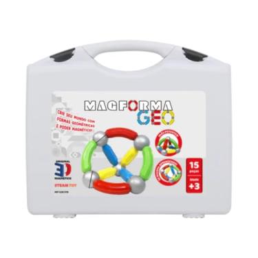 Imagem de BRINQUEDO BLOCOS MAGNÉTICOS MAGFORMA GEO 15, IMÃS POTENTES, FORMAS E CORES, MONTAGEM LÚDICA E DINÂMICA, STEAM TOY