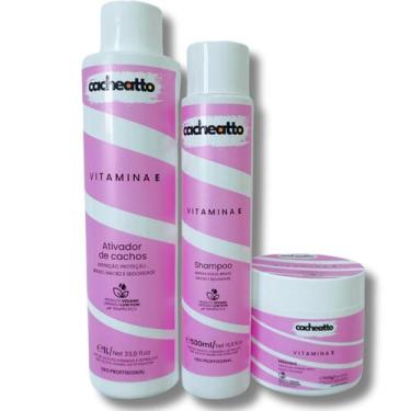 Imagem de Kit Cacheatto com Shampoo, Máscara e Ativador Linha Profissional Vitam