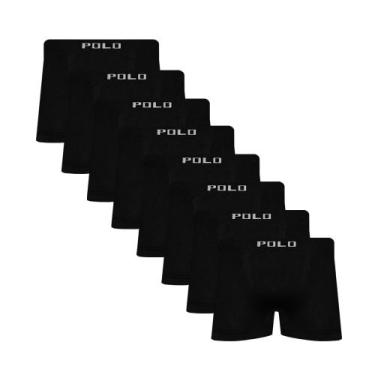 Imagem de Kit 8 Cuecas Polo Boxer Microfibra Preto - POLO STAR, M, Preto