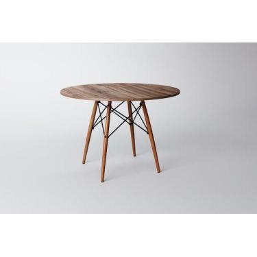 Imagem de Mesa De Jantar Eames Wood - Redonda - Tampo Madeira 90cm - Up