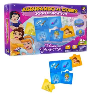 Imagem de Quebra Cabeça Princesas Disney Bela Ariel Ensinando As Cores - Mimo, C