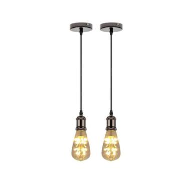 Imagem de Kit 2 Luminárias Pendente Com Lâmpadas Led Vintage Pêra - Kit Pendente