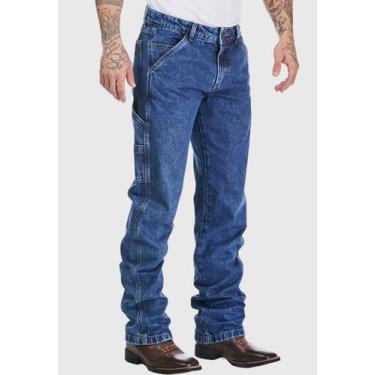 Imagem de Calça Masculina HNO Jeans Carpinteira Country Reforçada azul, 44