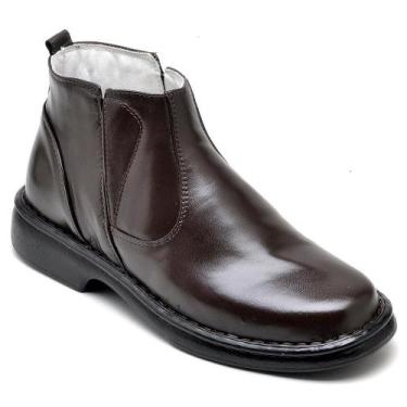 Imagem de Bota Masculina Couro Casual Leve Zíper Dia a Dia Conforto - Ranster, 4