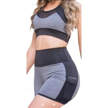 Imagem de Conjunto Feminino Academia Roupa De Ginastica Plus Size - WM, G1, Cinz