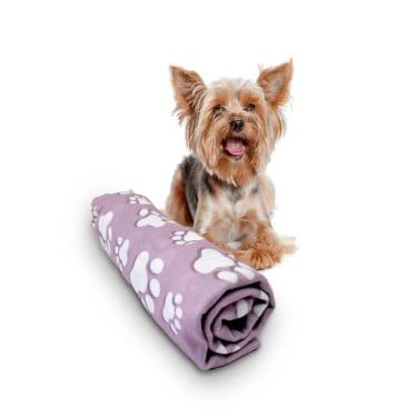 Imagem de Manta Microfibra Pet Cachorro Patinhas Várias Cores 70x100 - PRESENTE-