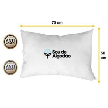 Imagem de Travesseiro Alto Firme Antialergico 50x70cm 100% Algodão - SAFIRA ENXO