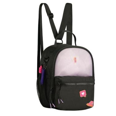 Imagem de Bolsa Mini Mochila de Costas em Nylon LULUCA LU2958 Preta - Semax