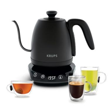 Imagem de KRUPS Chaleira elétrica pescoço de ganso: aço inoxidável 1L, fervura rápida de 1350 W, ferve 1 xícara em 80 segundos, controle de temperatura com 8 predefinições, 60 minutos mantém quente, despeje com