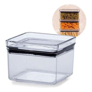 Imagem de Pote Hermético Lumini Quadrado Alimentos Empilhável - 480ml - Paramoun