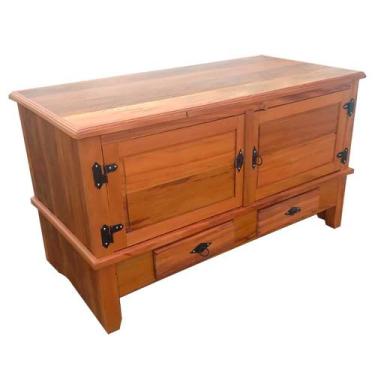 Imagem de Rack Aparador 120cm 2 Gavetas 2 Portas Madeira de Demolição Peroba Ros