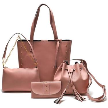 Imagem de Bolsa Feminina Transversal Tira Colo Ombro, Rosa