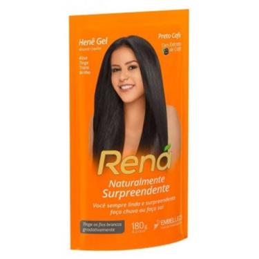 Imagem de Hene em Gel Rená Preto Café (Preto Escuro) 180gr Alisa, tinge e Da Bri