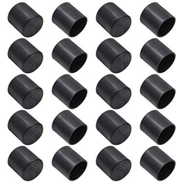 Imagem de Bonsicoky 20 peças tampas redondas de borracha para pés de móveis, 32 mm de vinil, flexíveis, poltronas, protetores de piso, tampas de extremidade de plástico para pátio/interior móveis, pernas de trilhos, (preto)