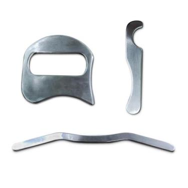 Imagem de Kit 3 Instrumento Liberação Miofascial Inox C/bolsinha - PHYSIO TOP