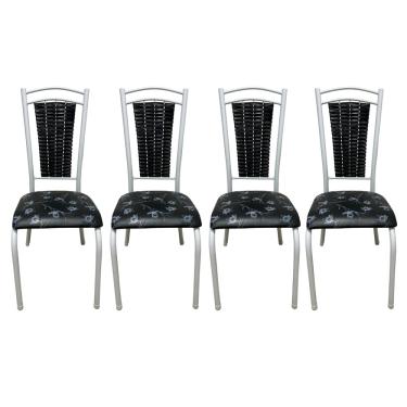 Imagem de Kit 4 Cadeiras Paris Cozinha Aço Tubolar Confortável Jantar