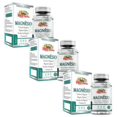 Imagem de 3x Magnesio 4 em 1 Cloreto de Magnesio - Magnesio Quelato - Malato - V