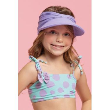 Imagem de Viseira Filtro UV 50+ Infantil Menina - Metida Moça, P, Roxo