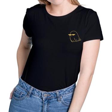 Imagem de Camisa Feminina Baby Look Dia Das Bruxas Fantasma Minimalista Tumblr -