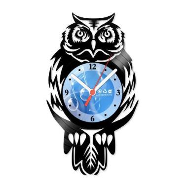 Imagem de Relógio De Parede Disco Vinil Animais - Coruja - VAN-159 - Modernarte