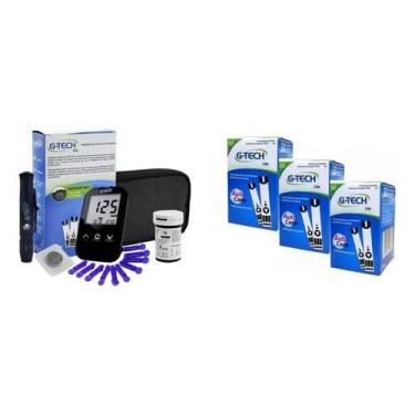 Imagem de Kit Medidor De Glicose G-tech Lite Com 150 Tiras - Gtech, Preto