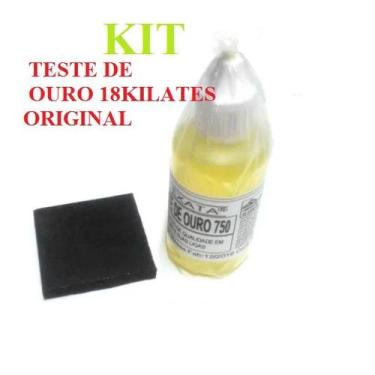 Imagem de Testador Ouro e Pedra De Toque P + Reagente 18 kilates 30ml - Exata