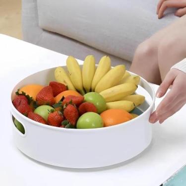 Imagem de Bandeja Multiuso Giratória Redonda Organizadora- Branca - Jf Comércio