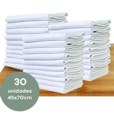 Imagem de Pano de Prato Grande Liso com Bainha 100% Algodão Kit 30 Unidades - Ki