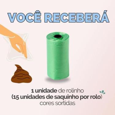 Imagem de Kit Refil Cata Caca Saco Saquinho Coletor Lixo Coco Pet Cães Gatos Hig