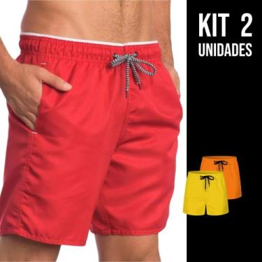 Imagem de Kit 2 Shorts Bermudas Academia Treino Corrida Masculina TACTEL GROSSO 