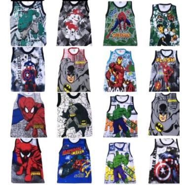 Imagem de Kit revendedor 20 camisetas regatas infantil meninos atacado - Paty mo