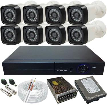 Imagem de Kit 8 Câmeras Full HD 1080P Cftv Para Monitoramento Residencial e Comercial importado