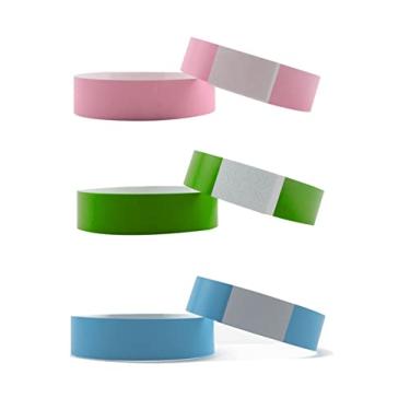 Imagem de 300pcs Pulseiras de Sintético Impressão Brilhante Faixas de Pulso à Prova D'água para Eventos (Verde Rosa Azul)